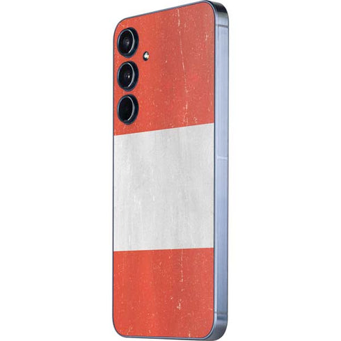 Peru Flag Distressed Galaxy A36 5G Skin